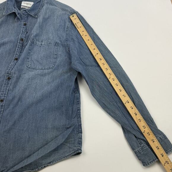 Goodfellow & Co Standard Fit Denim Long Sleeve Button Up Shirt Size XL Cotton - Picture 8 of 10